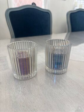 NWT Yankee Candle Iridescent Candle Holder / Dried Lavender & Oak Votive Candle